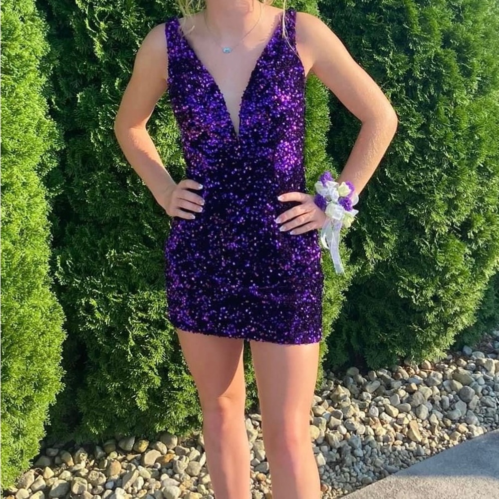 Purple sequin dress!
